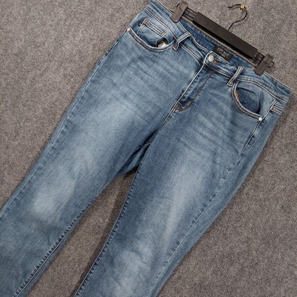 Judy Blue Jeans Womens 15/32 Blue Denim Slim Fit Stretch Zip Fly JB82180MD - Picture 1 of 11